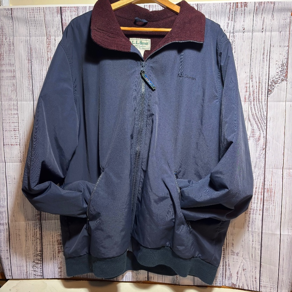 Vintage L.L. Bean Warm-Up Jacket Men’s XL Tall Fleece Lined Blue